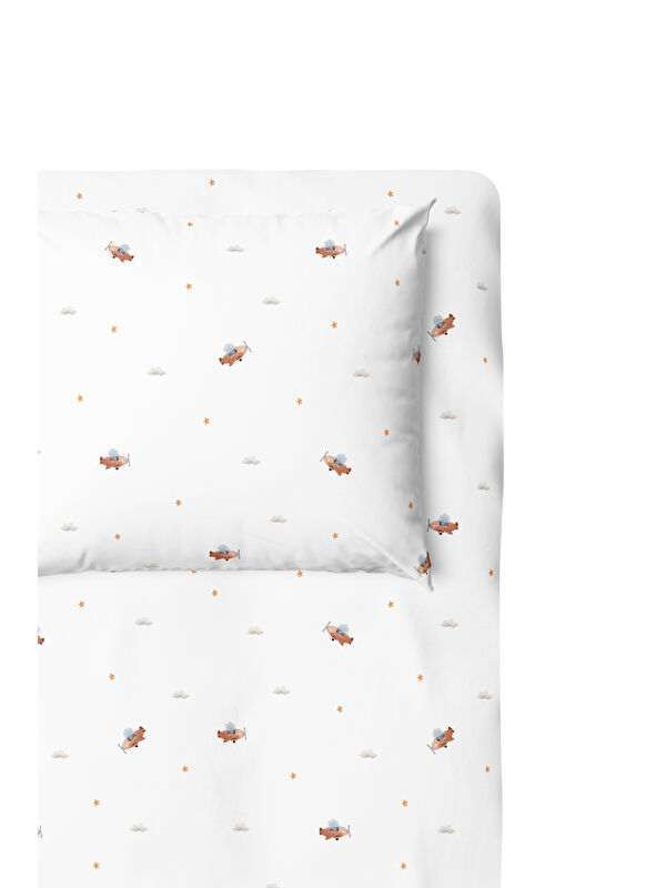 Casadora Baby Happy Tony 100% Pamuk Saten Bebek Lastikli Çarşaf Seti - 70x140 cm + 35x45 cm