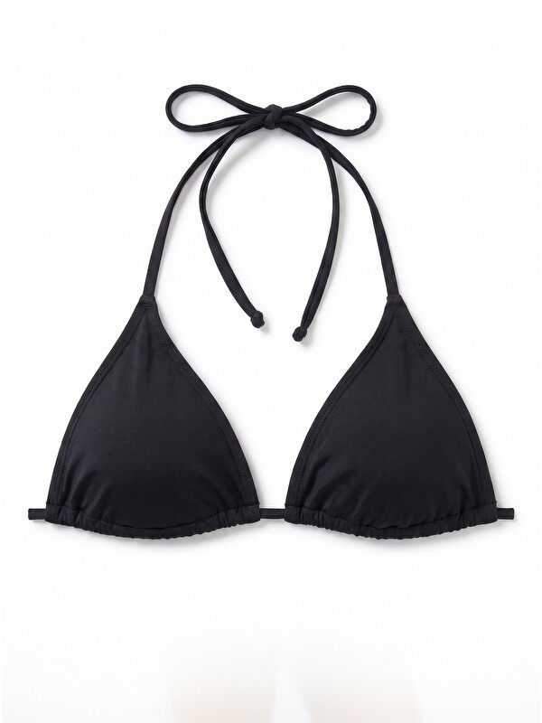 LOYA Siyah Bağlamalı Üçgen Tek Üst Bikini