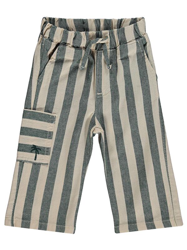 Civil Baby Çizgili Yan Cepli 6-18 Ay Pantolon - Yeşil