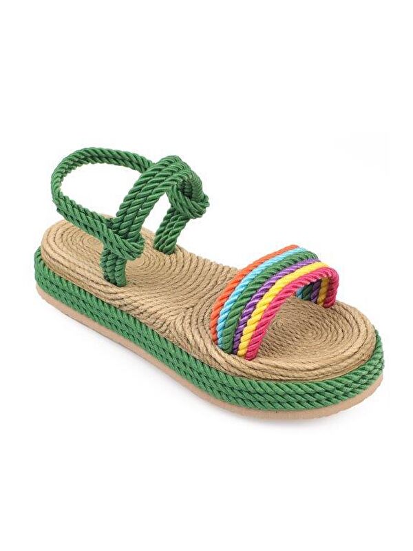 Dolgu Topuk İpli Kadın Terlik - Görsel 5