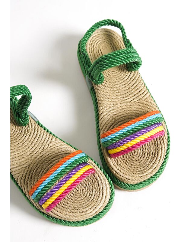 Dolgu Topuk İpli Kadın Terlik - Görsel 6