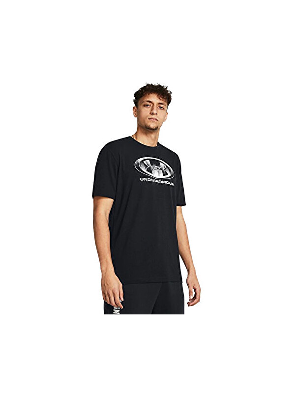 Under Armour Ua M Glitch Logo Erkek Günlük Tişört 1386810-001 Siyah