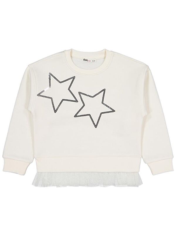 Civil Girls Yıldız Baskılı 6-9 Yaş Sweatshirt