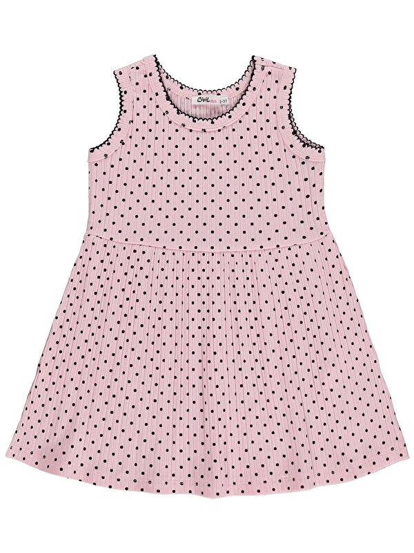 Civil Girls Puantiyeli 2-5 Yaş Elbise - Pembe