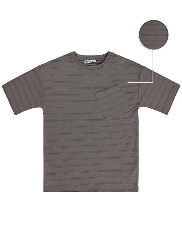 Civil Boys Basic Önü Cepli 10-13 Yaş Tişört - Kahverengi