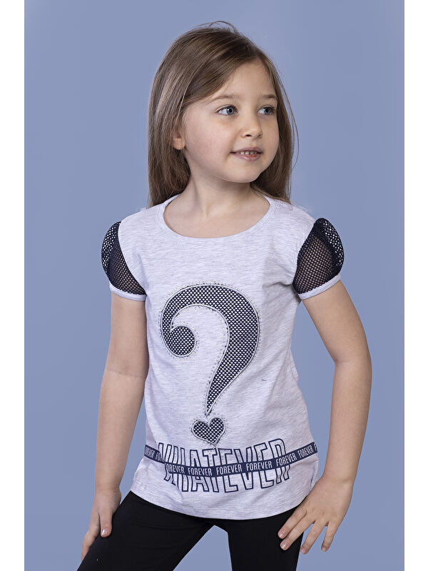 Toontoykids Kız Çocuk Nakışlı Taş İşlemeli Tişört