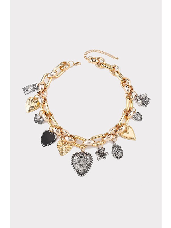 New Obsessions Gold Charm Madalyon Kolye