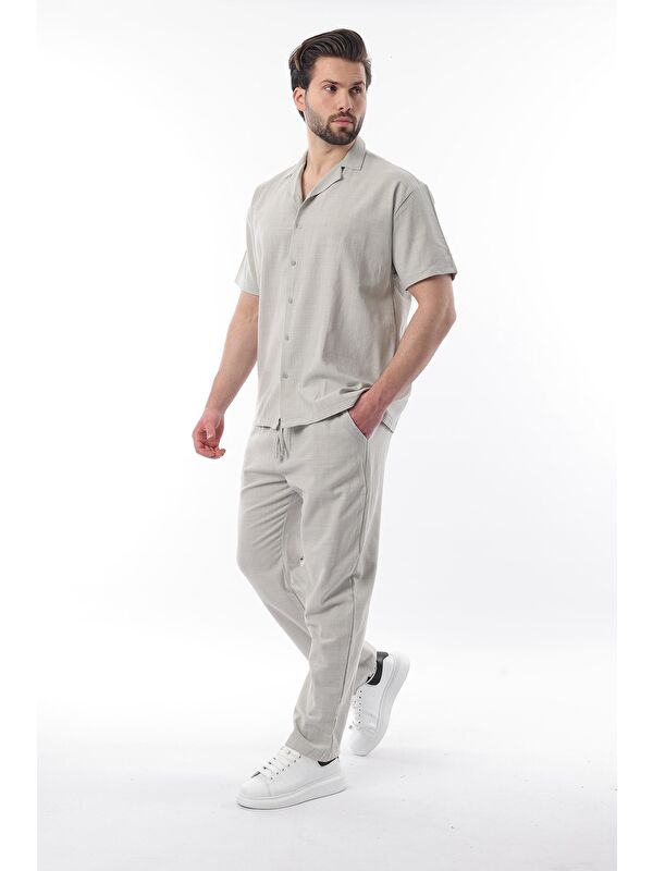 Madmext Mint Yeşili Over Fit Erkek Gömlek Takım E7303