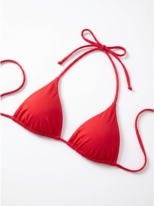 LOYA Kırmızı Bağlamalı Üçgen Tek Üst Bikini