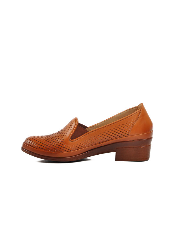 Taba Hakiki Deri Kadın Klasik Ayakkabı Z230 Z - Görsel 3