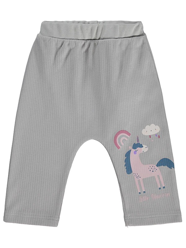 Civil Baby Baskılı 6-18 Ay Tek Alt Bebe - Gri