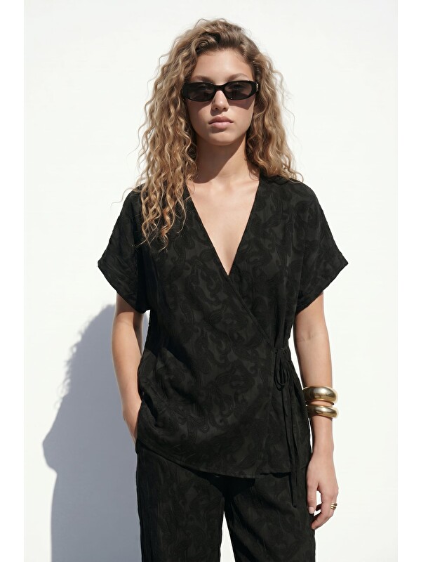 SATEEN Lily Kimono - Siyah
