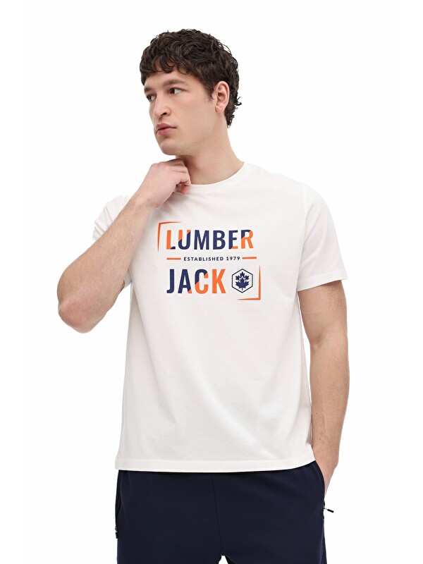 Lumberjack ML OKINA 11ID1-104 6FX Beyaz Erkek Kısa Kol Tişört