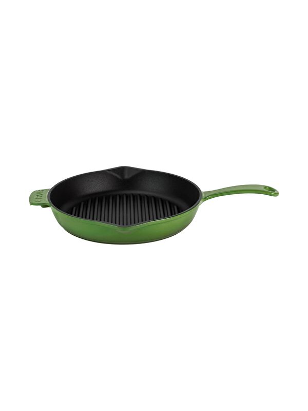 LAVA Yuvarlak Izgara Tava Döküm Demir Yekpare Saplı Çap(Ø)28cm.