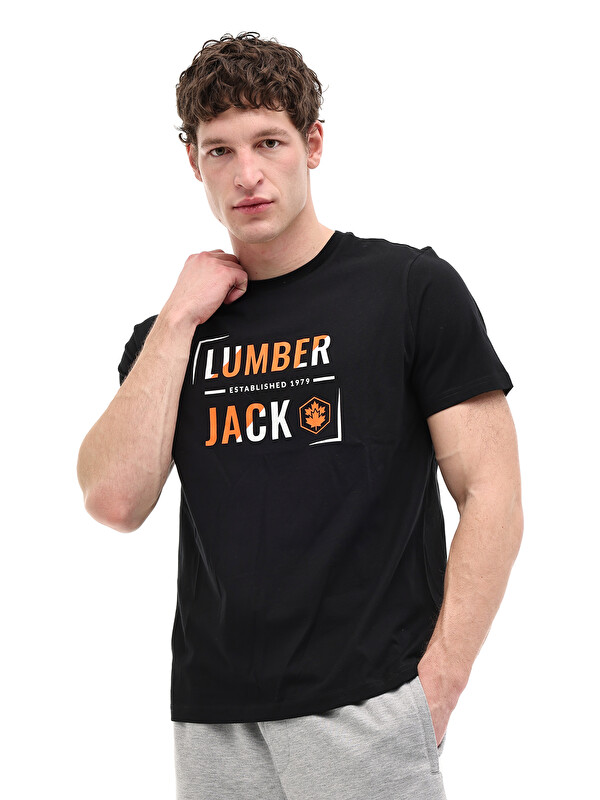 Lumberjack ML OKINA 11ID1-104 6FX Siyah Erkek Kısa Kol Tişört