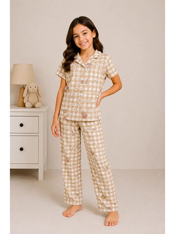 Myhanne Desenli Kız Çocuk Pijama Takımı 9927