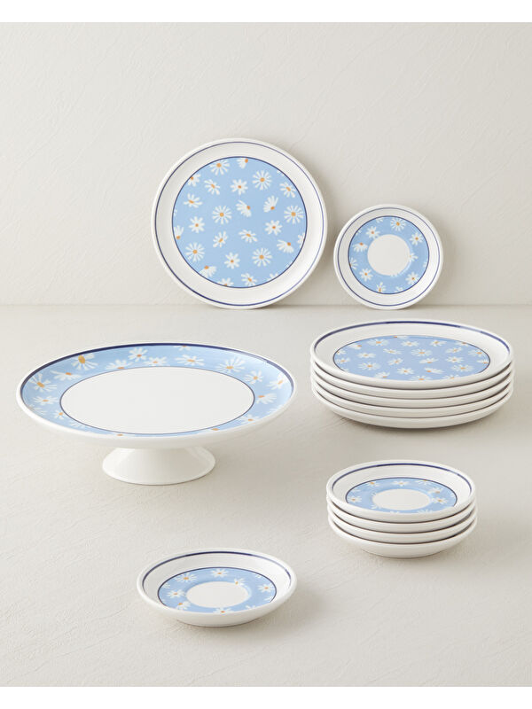English Home Daisy Seramik Pasta Seti 13 parça 6 kişilik Renkli