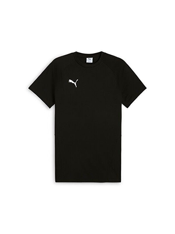 Puma Teamevostripe Tee Erkek Futbol Antrenman Tişörtü 65995303 Siyah