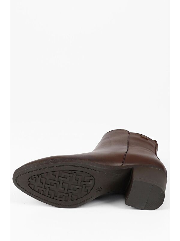 KAHVERENGİ Hakiki Deri Topuklu Fermuarlı Kadın Günlük Bot 51447 - Görsel 8