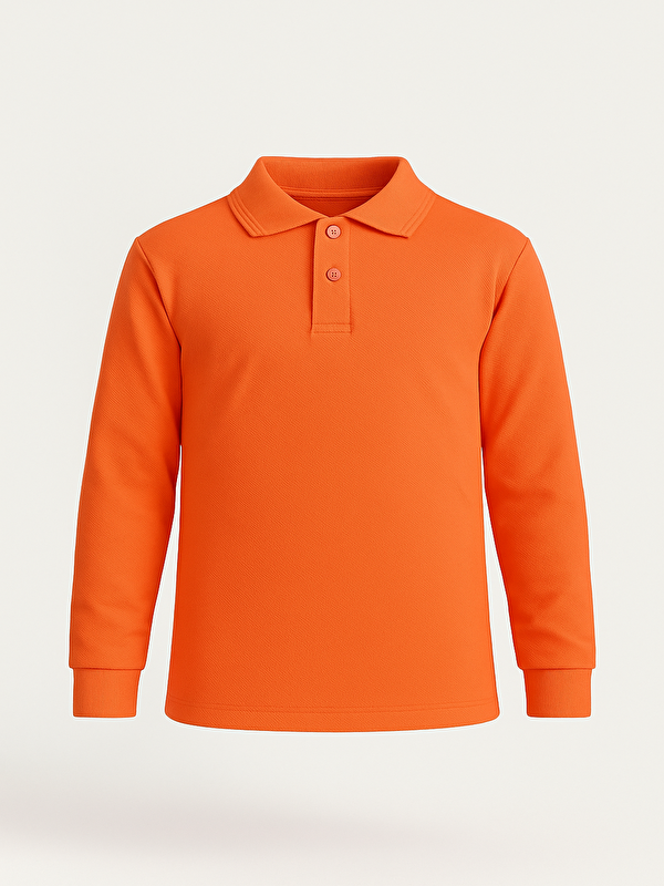 ajn Kids Polo Yaka Basic Uzun Kollu Kız Çocuk