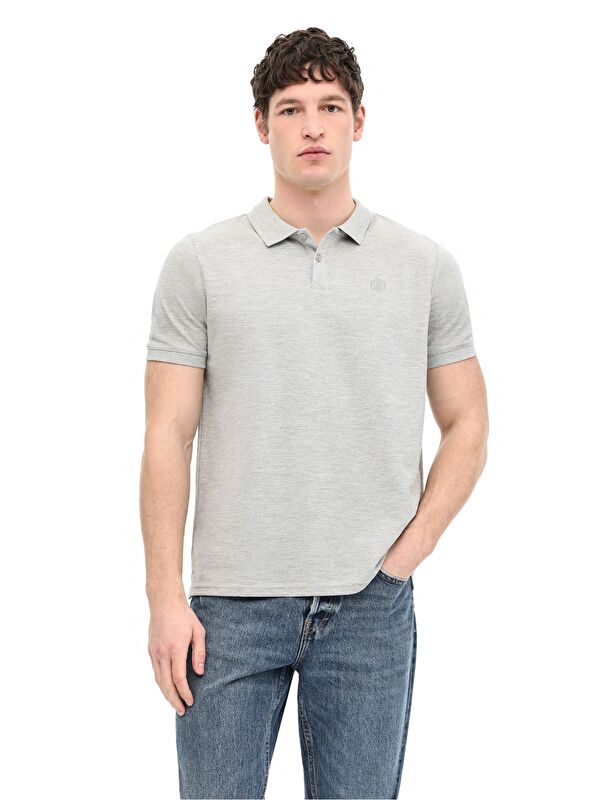 Lumberjack MB CT953 POLO T-SH 6FX Gri Erkek Kısa Kol T-Shirt