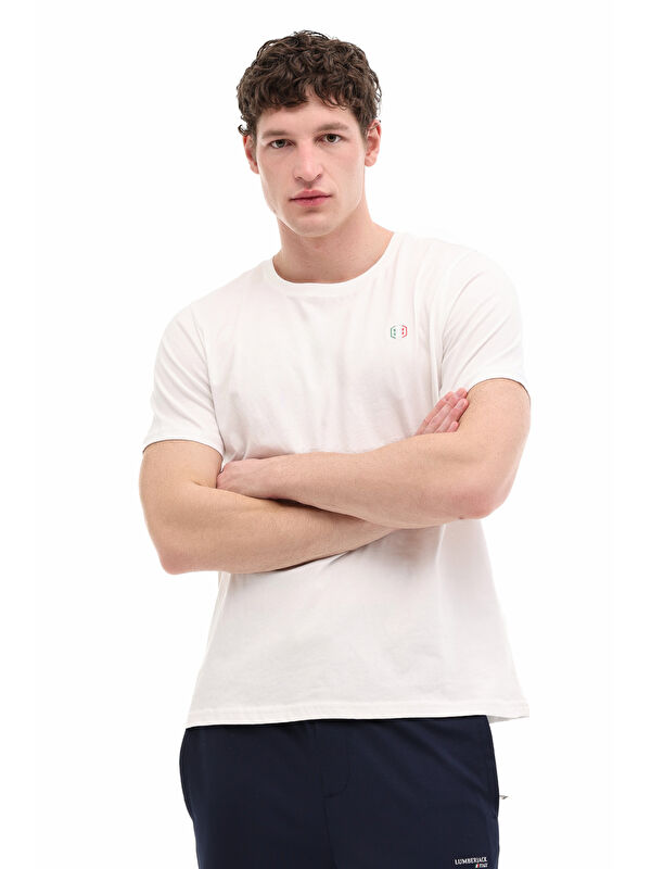 Lumberjack ML DEX 11ITL1314 6FX Beyaz Erkek Kısa Kol T-Shirt