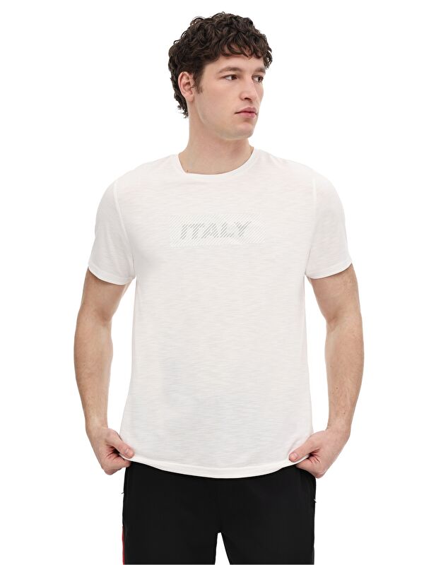 Lumberjack ML SLATE 11ITL1209 6FX Ekru Erkek Kısa Kol T-Shirt