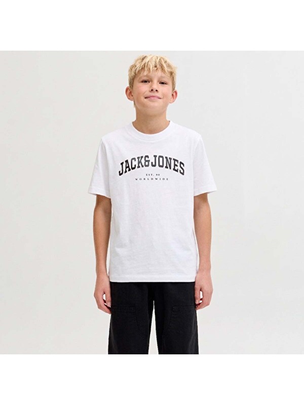 Jack & Jones Caleb Varsity Erkek Çocuk Beyaz Tişört