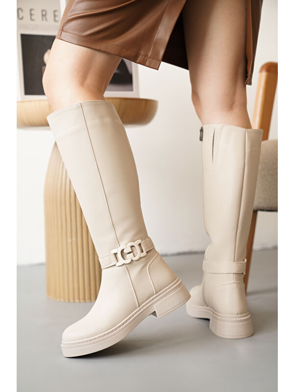 D942 Soğuk Geçirmez Kışlık Kadın Çizme - Görsel 6