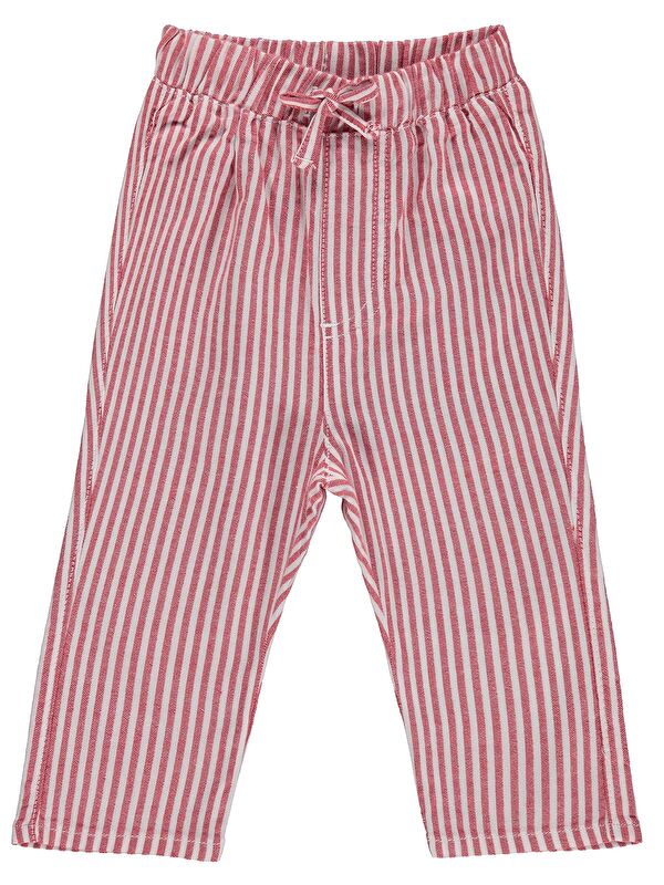 Civil Baby Çizgili 6-18 Ay Pantolon - Kırmızı