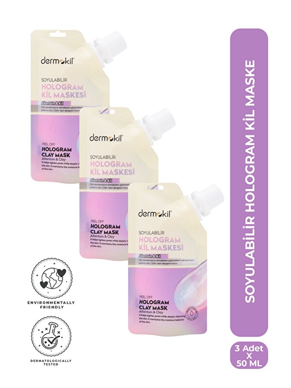 Dermokil Soyulabilir Hologram Kil Maske 50 ml x 3 Adet