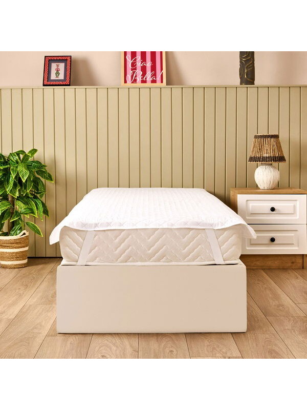 Evidea Soft Nando Basic Lastikli Alez - Beyaz - 100x200 cm