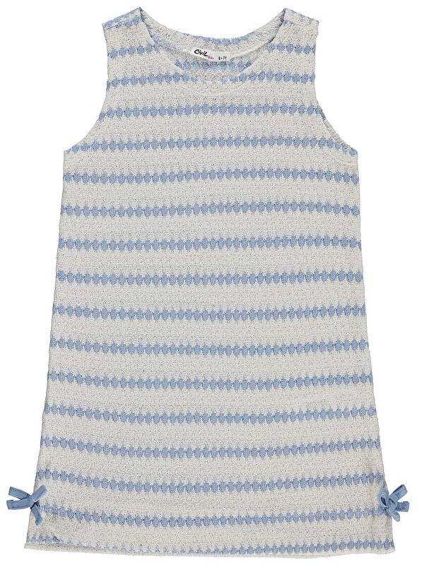 Civil Girls Fiyonklu 6-9 Yaş Elbise - Mavi