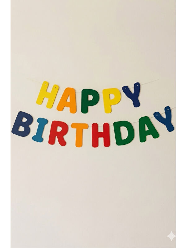 Le Mabelle Çok Renkli Pastel Tonları Happy Birthday Harf Parti Banner