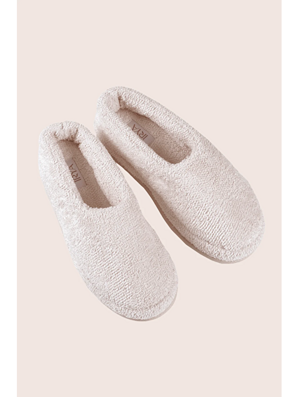 İrya Travertine Unisex Kalın Tabanlı Havlu Terlik Açık Bej