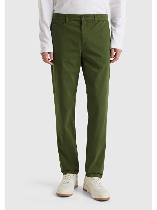 United Colors Of Benetton Erkek Haki Slim Fit Chino Pantolon