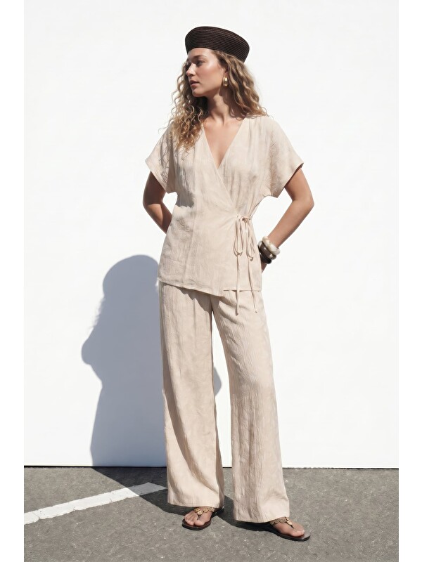 SATEEN Lily Pantolon - Taş