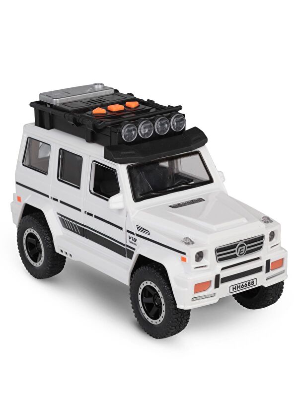 Vardem Kutulu Sürtmeli Işıklı Müzikli Off-Road Lüks Araba - Beyaz