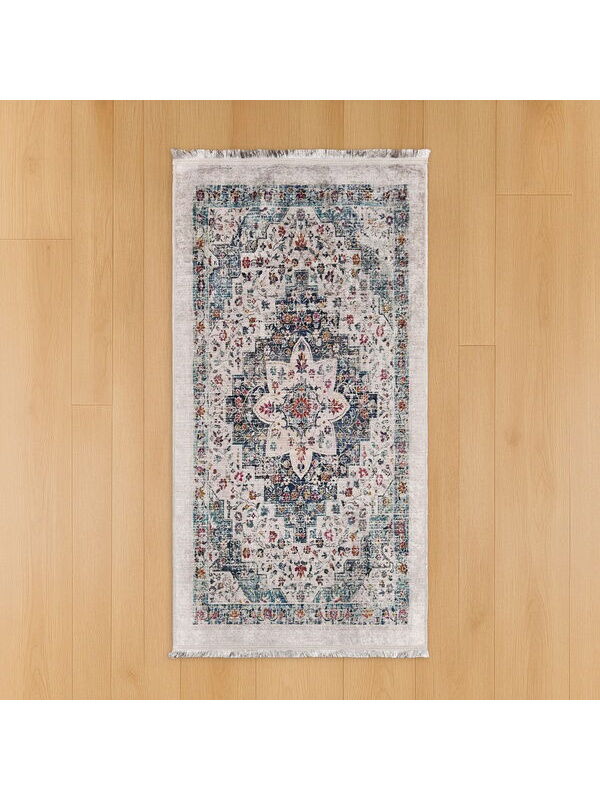 Evidea Soft Vintage Desenli Halı - Gri - 80x150 cm