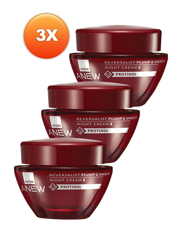 AVON Anew Reversalist Plump & Smooth Gece Kremi 50 Ml. Üçlü Set