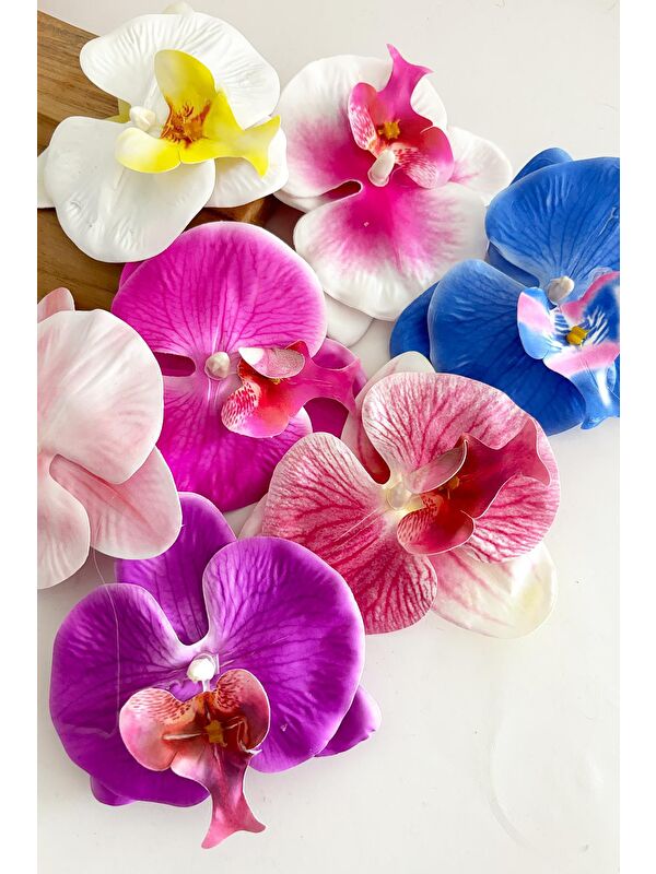 New Obsessions KARIŞIK RENK- 6 Adet Aloha Orkide Çiçeği Floral PENS toka