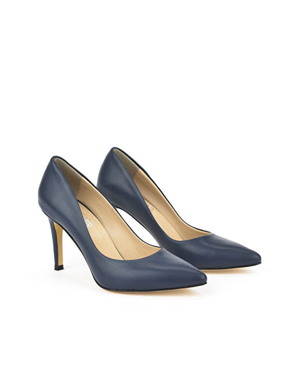 Kadın Hakiki Deri Topuklu Ayakkabı 1431030Z4292 Lacivert - Görsel 3