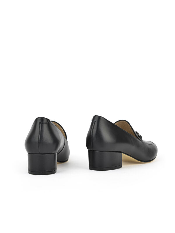 Kadın Hakiki Deri Topuklu Ayakkabı 1431030Z1607 Siyah - Görsel 4