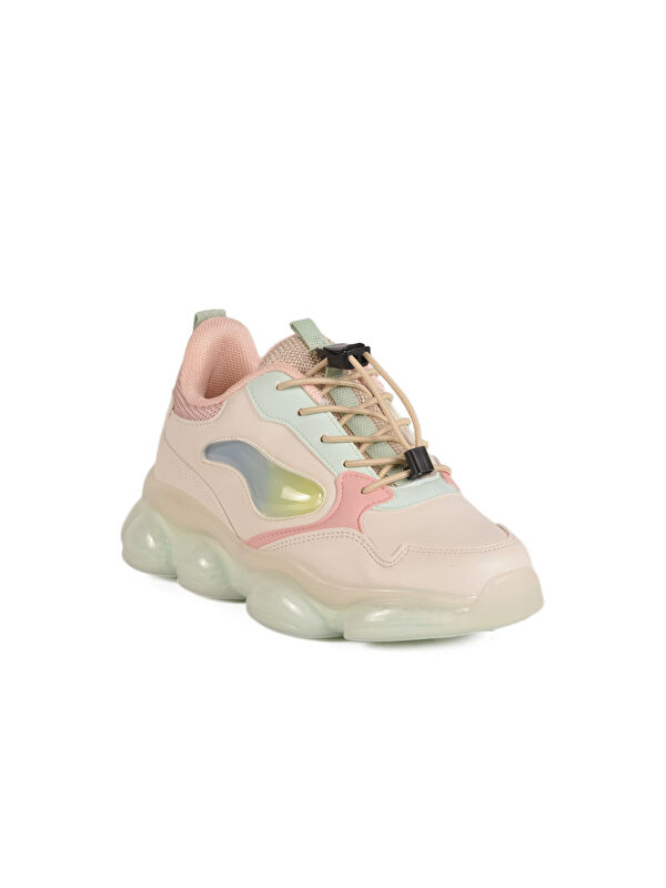 Krem Kilit Bağcıklı Kız Çocuk Spor Ayakkabı 2054 F - Görsel 4