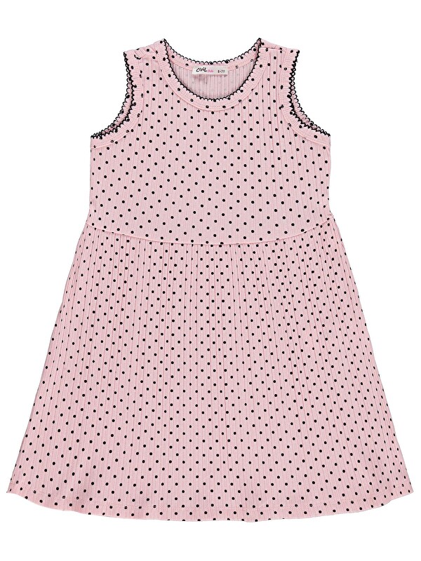 Civil Girls Puantiyeli 6-9 Yaş Elbise - Pembe