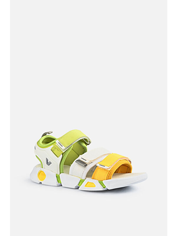 Gorbi Basic Unisex Çocuk Beyaz Sandalet - Görsel 3