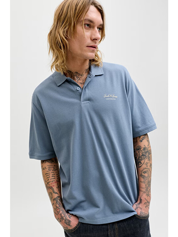 Jack & Jones Essentials Jjearchive Logolu Pamuklu Polo Yaka T Shirt 12288877