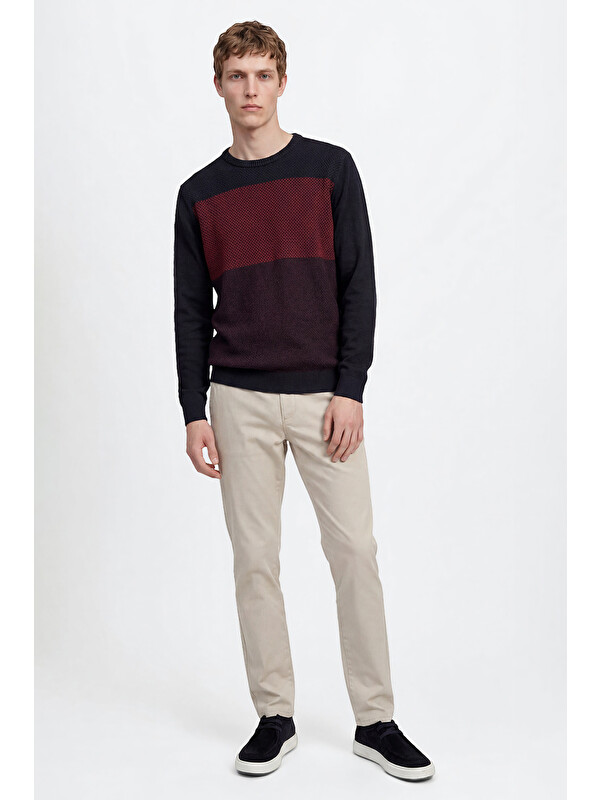 Altınyıldız Classics Erkek Taş Pamuklu Slim Fit Dar Kesim Yan Cepli Esnek Pantolon