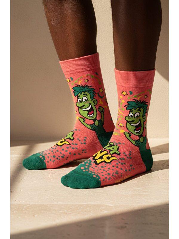 Katia And Bony Unisex Pop Art Karikatürlü Soket Çorap