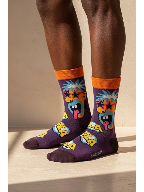 Katia And Bony Unisex Pop Art Desenli Soket Çorap